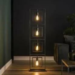 WoonStijl Vloerlamp 4L Turn square / Charcoal