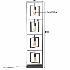 WoonStijl Vloerlamp 4L Turn square / Charcoal