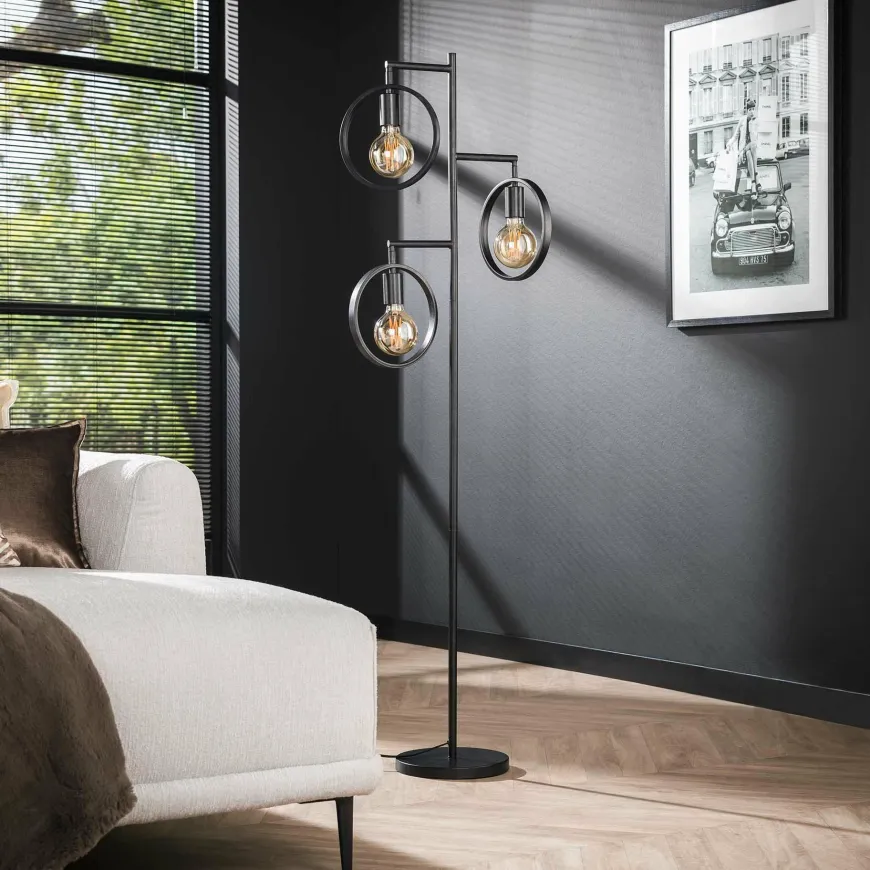 WoonStijl Vloerlamp Ring met 3 lampen