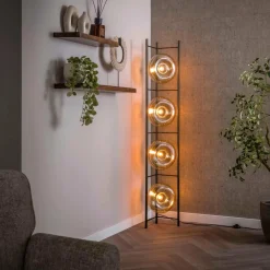 WoonStijl Vloerlamp Soll 4-lichts Amber glas