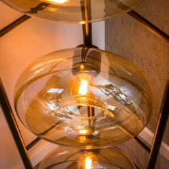 WoonStijl Vloerlamp Soll 4-lichts Amber glas