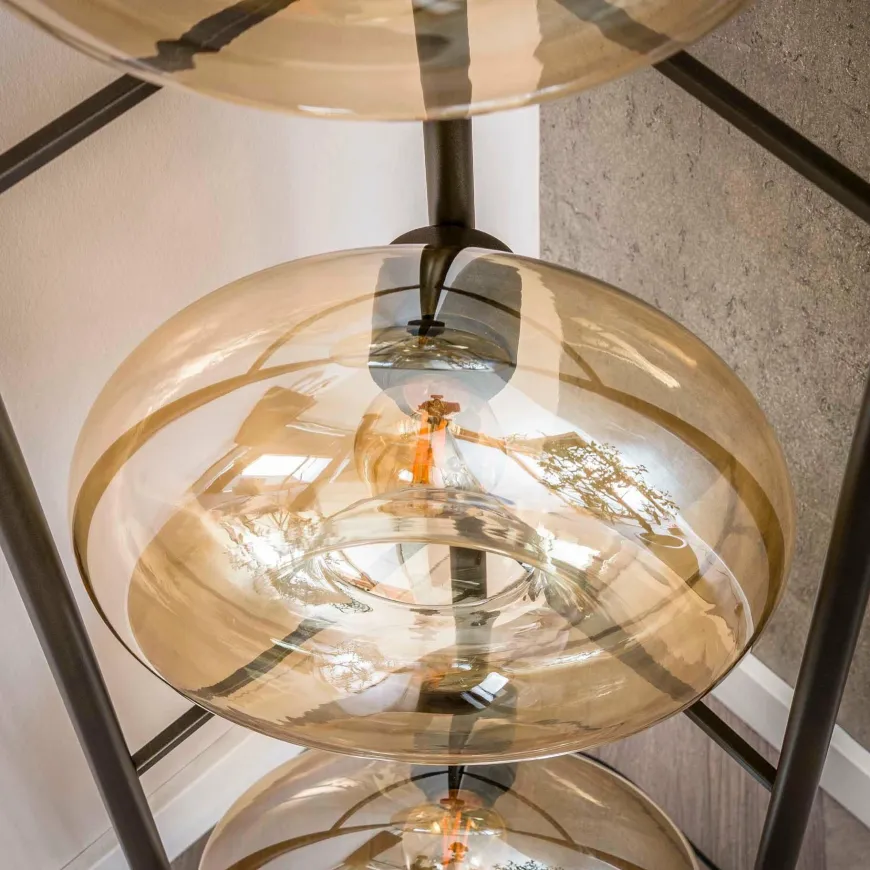 WoonStijl Vloerlamp Soll 4-lichts Amber glas