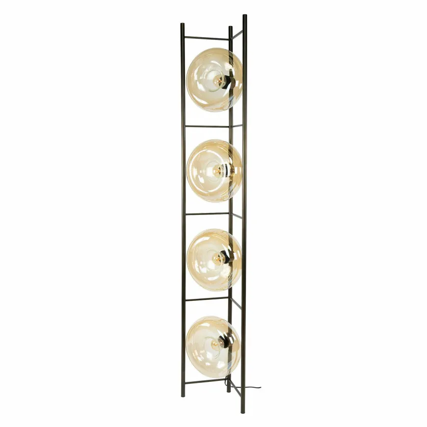 WoonStijl Vloerlamp Soll 4-lichts Amber glas