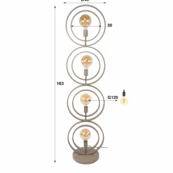 WoonStijl Vloerlamp Turn Around 4-lichts beige