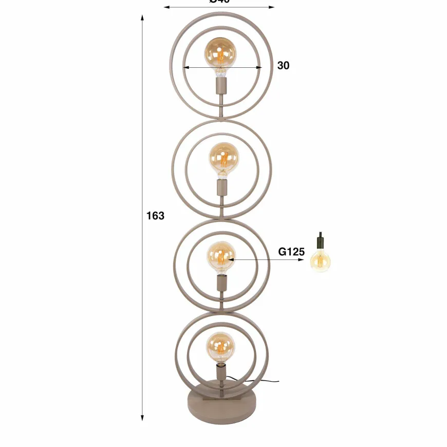 WoonStijl Vloerlamp Turn Around 4-lichts beige