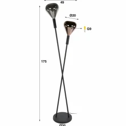 WoonStijl Vloerlamp Wings 2-lichts