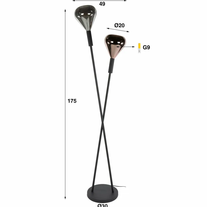 WoonStijl Vloerlamp Wings 2-lichts
