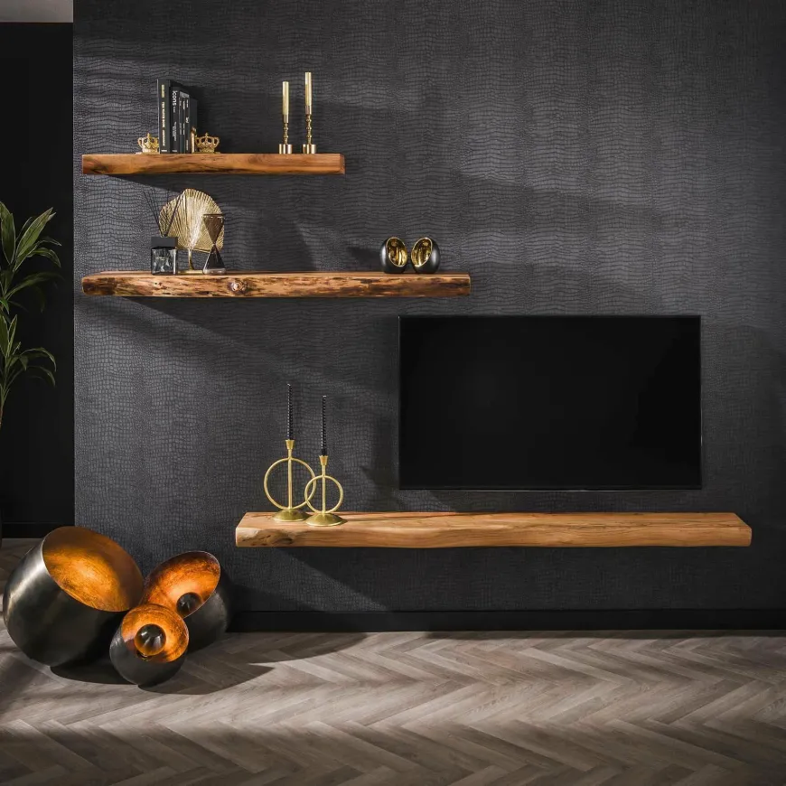 WoonStijl Wandplank Tree massief acacia 200 cm