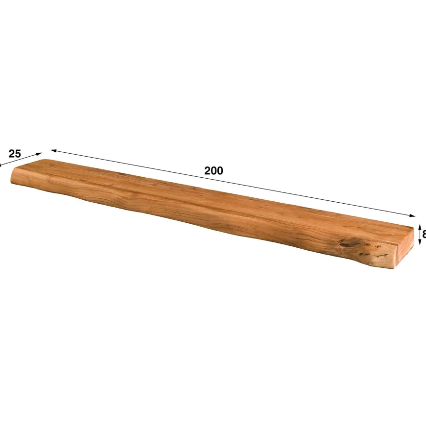 WoonStijl Wandplank Tree massief acacia 200 cm