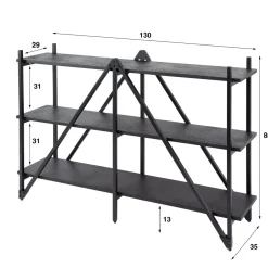 WoonStijl Wandrek 130cm 3 laags Piega Grijs