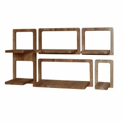 WoonStijl Wandschap Curvy Acacia - Set van 5