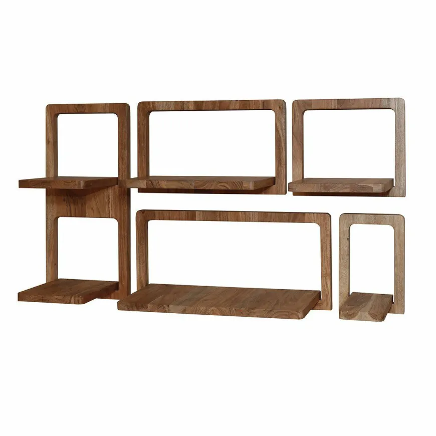 WoonStijl Wandschap Curvy Acacia - Set van 5