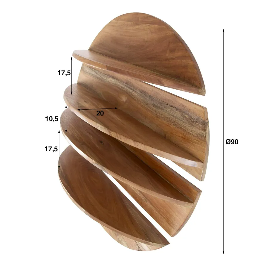 WoonStijl Wandschap 4-delig rond acacia