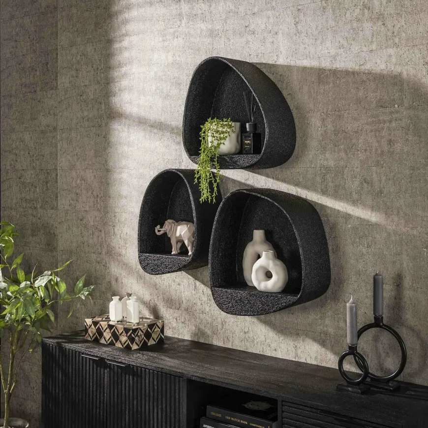 WoonStijl Wandschap metallic driehoek