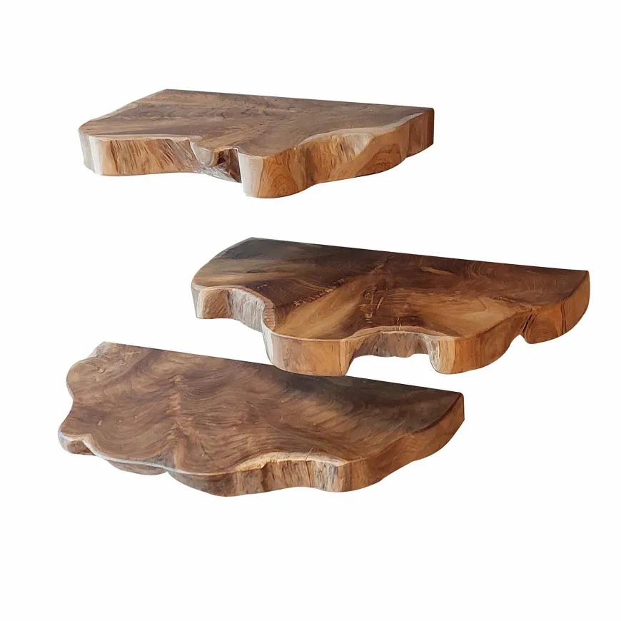 WoonStijl Wandschap natural line set van 3