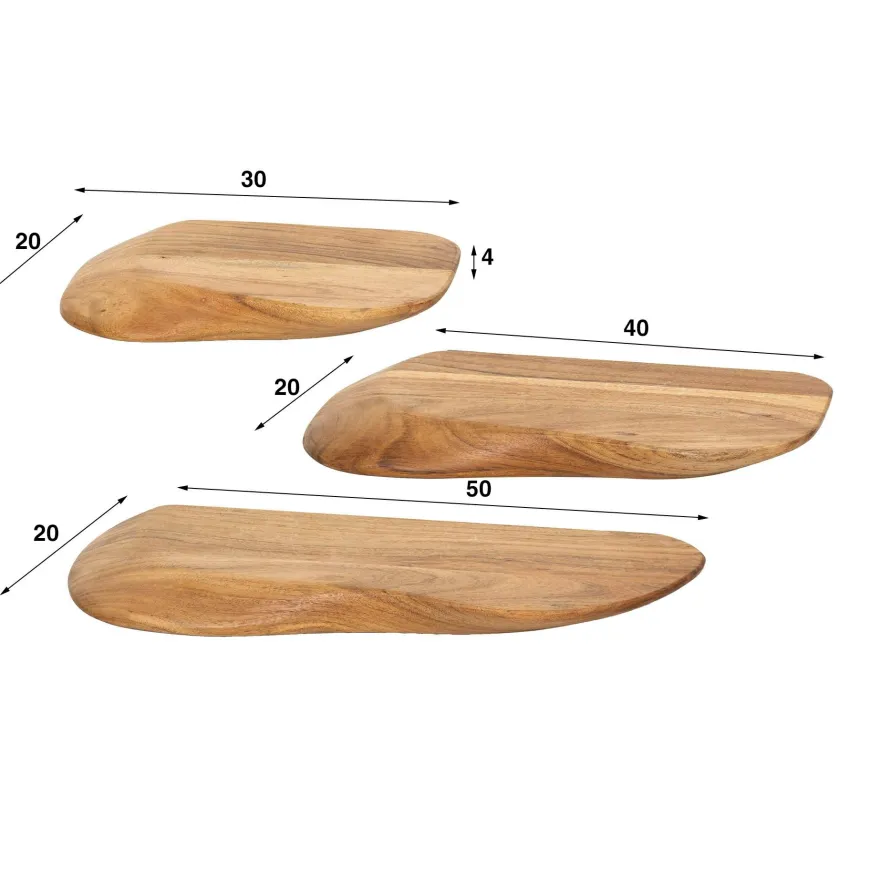 WoonStijl Wandschap organic set van 3