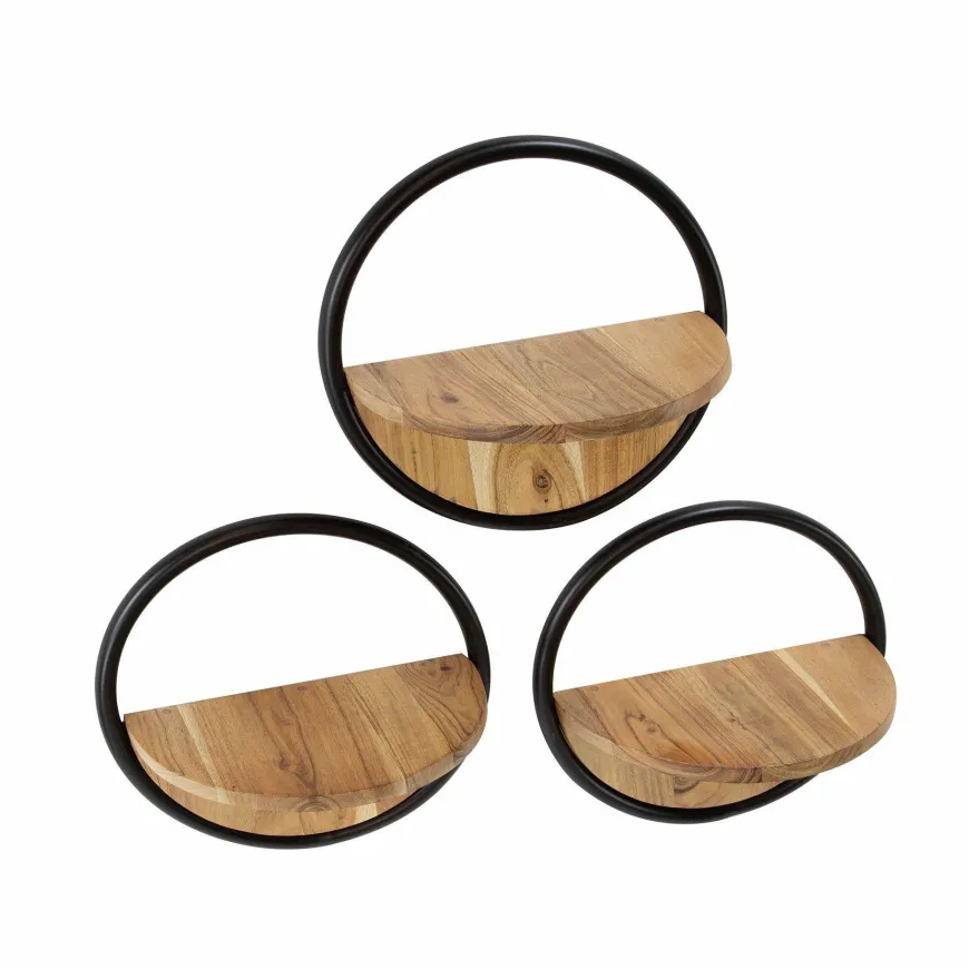 WoonStijl Wandschap round set van 3