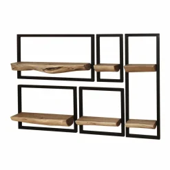 WoonStijl Wandschap set van 5 acacia edge