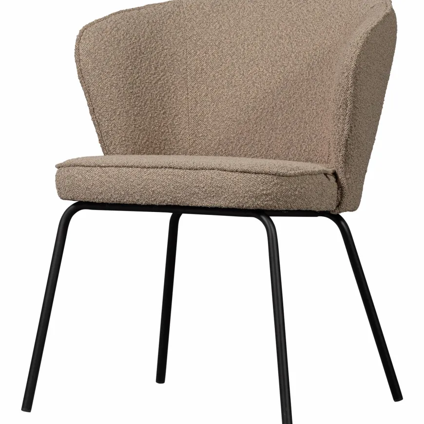 Woood Admit eetkamerstoel bouclé beige