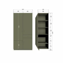 Woood ALFIE kledingkast smal 107CM grenen forest [fsc]