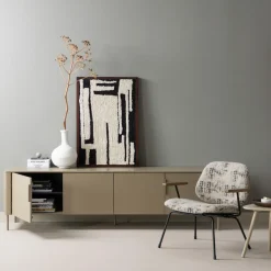 Woood Anka wanddeco katoen zwart/wit