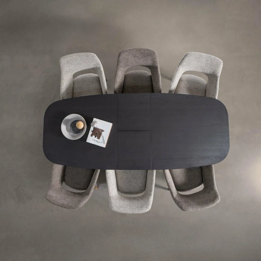Woood Arros eettafel uitschuifbaar 180-220x90cm mdf zwart
