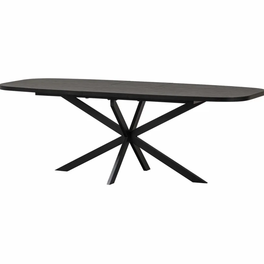 Woood Arros eettafel uitschuifbaar 180-220x90cm mdf zwart