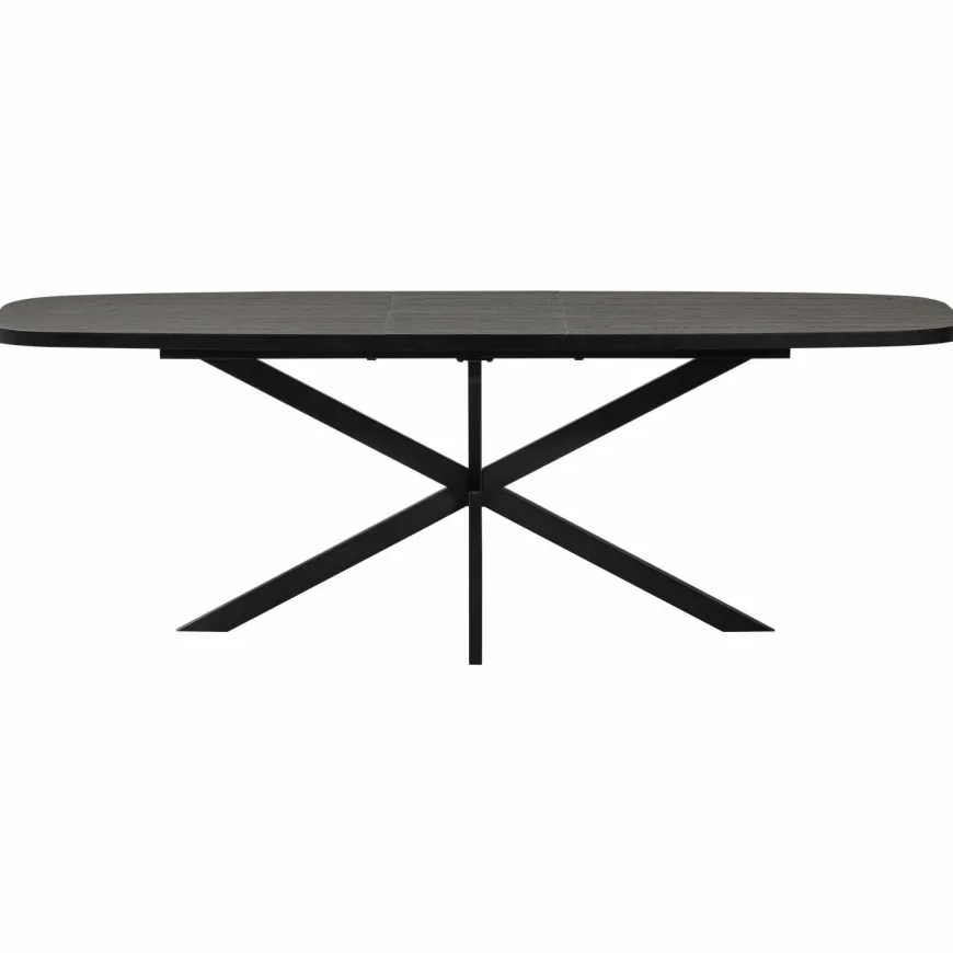 Woood Arros eettafel uitschuifbaar 180-220x90cm mdf zwart