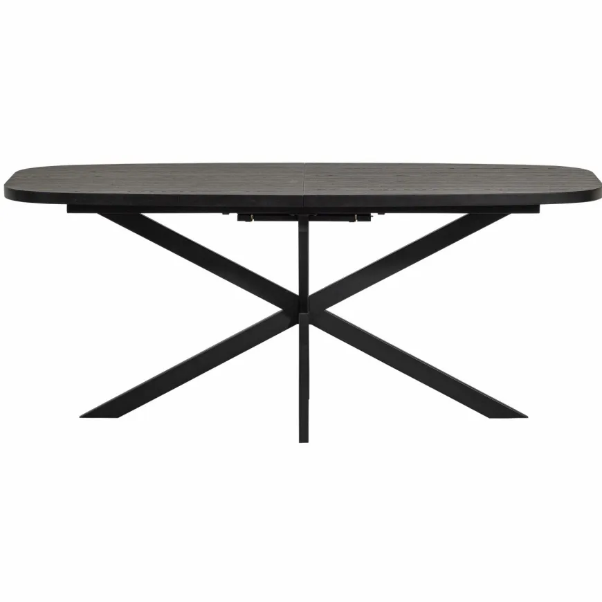 Woood Arros eettafel uitschuifbaar 180-220x90cm mdf zwart