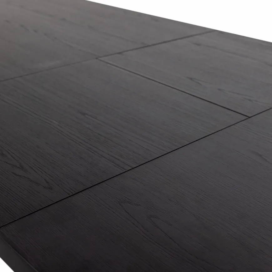 Woood Arros eettafel uitschuifbaar 180-220x90cm mdf zwart