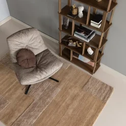 Woood Arve draaifauteuil bedrukte stof naturel melange