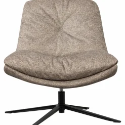 Woood Arve draaifauteuil bedrukte stof naturel melange