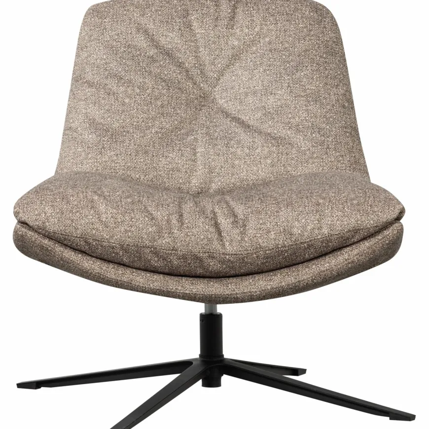 Woood Arve draaifauteuil bedrukte stof naturel melange