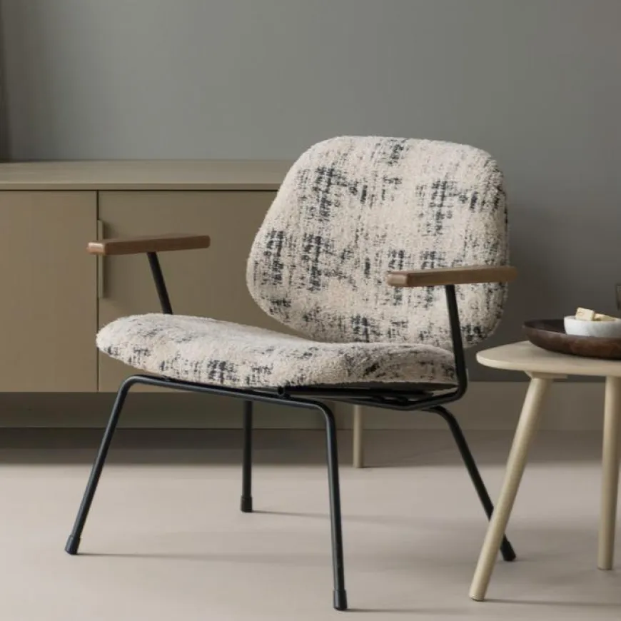 Woood Aure fauteuil chenille beige/zwart
