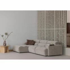 Woood Aziz kussens velvet bruin/naturel - set van 3