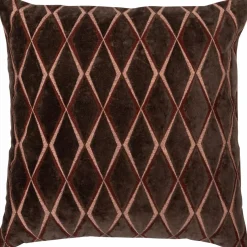 Woood Aziz kussens velvet bruin/naturel - set van 3