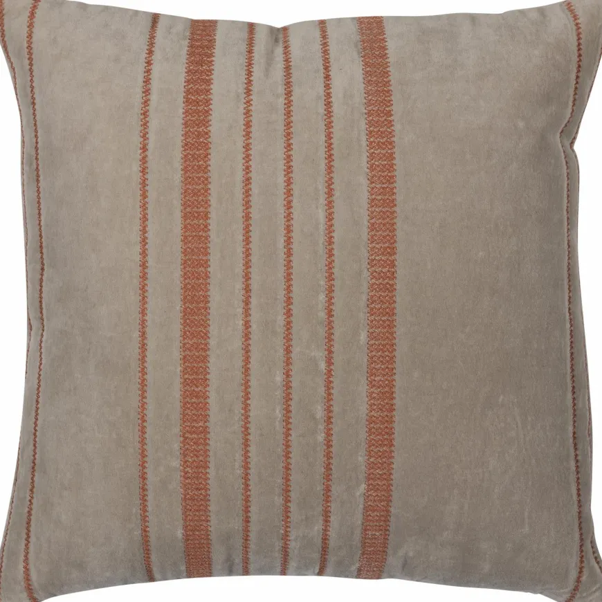 Woood Aziz kussens velvet bruin/naturel - set van 3