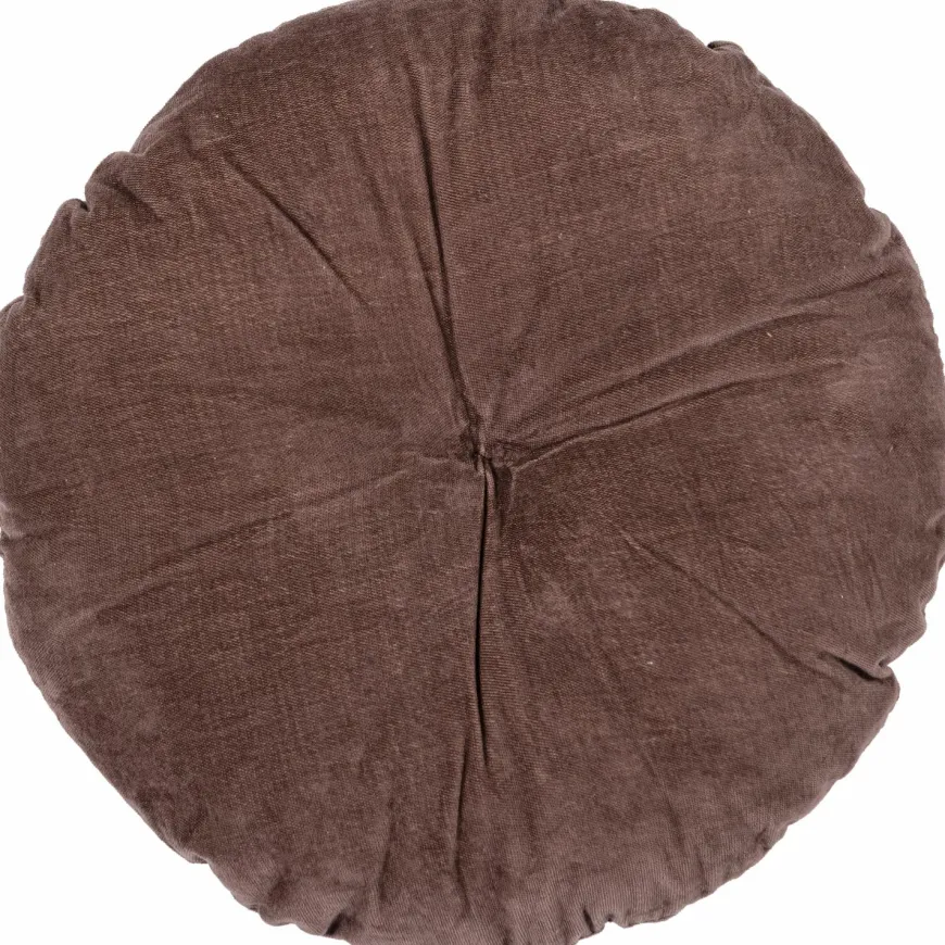 Woood Aziz kussens velvet bruin/naturel - set van 3