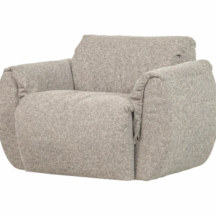 Woood Baggy draaifauteuil geweven stof naturel melange