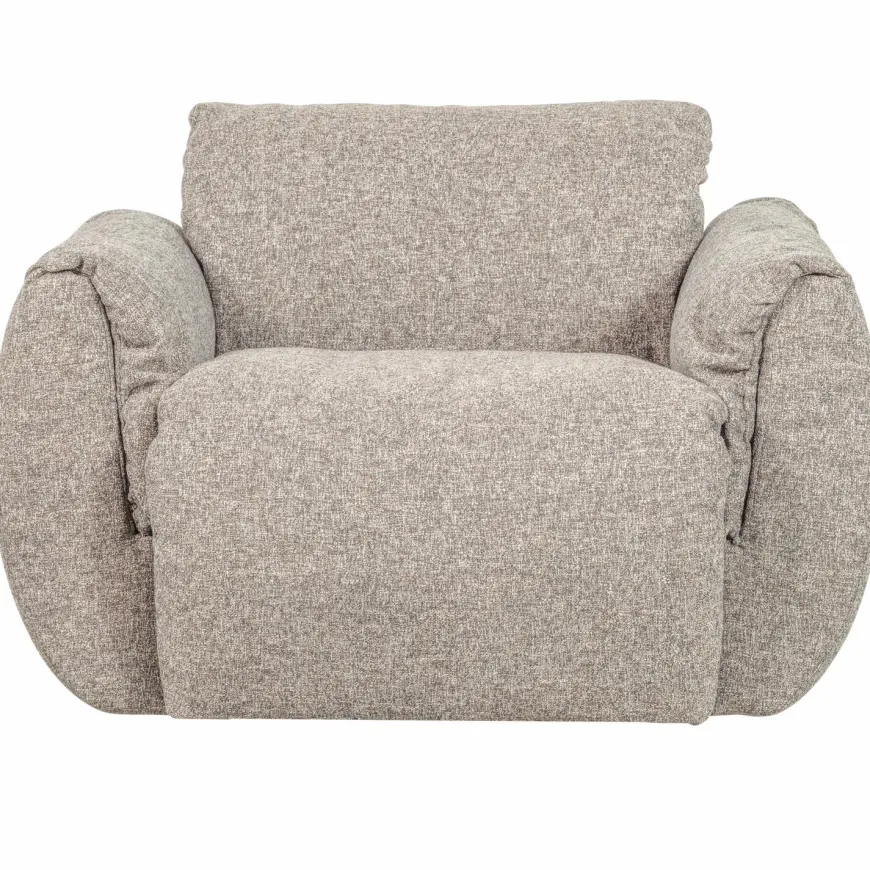 Woood Baggy draaifauteuil geweven stof naturel melange