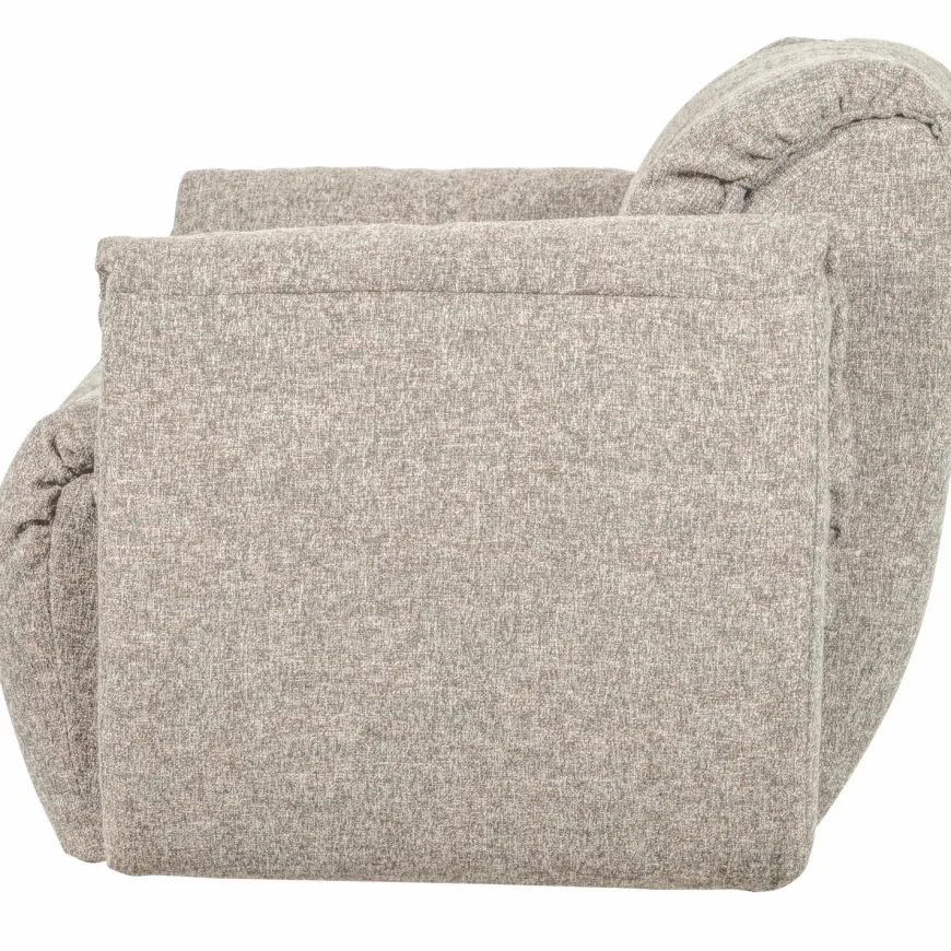 Woood Baggy draaifauteuil geweven stof naturel melange