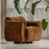 Woood Baggy draaifauteuil 3d chenille middenbruin