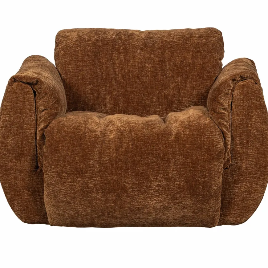 Woood Baggy draaifauteuil 3d chenille middenbruin