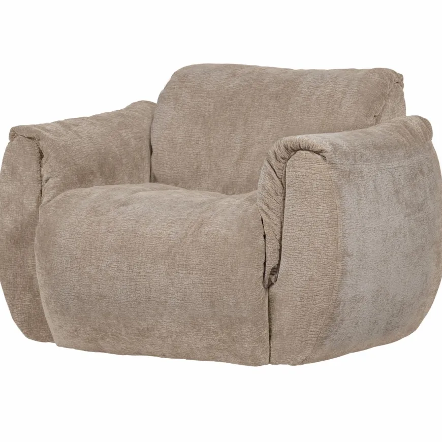 Woood Baggy draaifauteuil 3d chenille zand