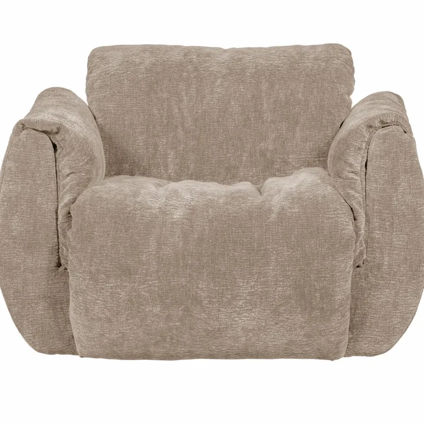 Woood Baggy draaifauteuil 3d chenille zand