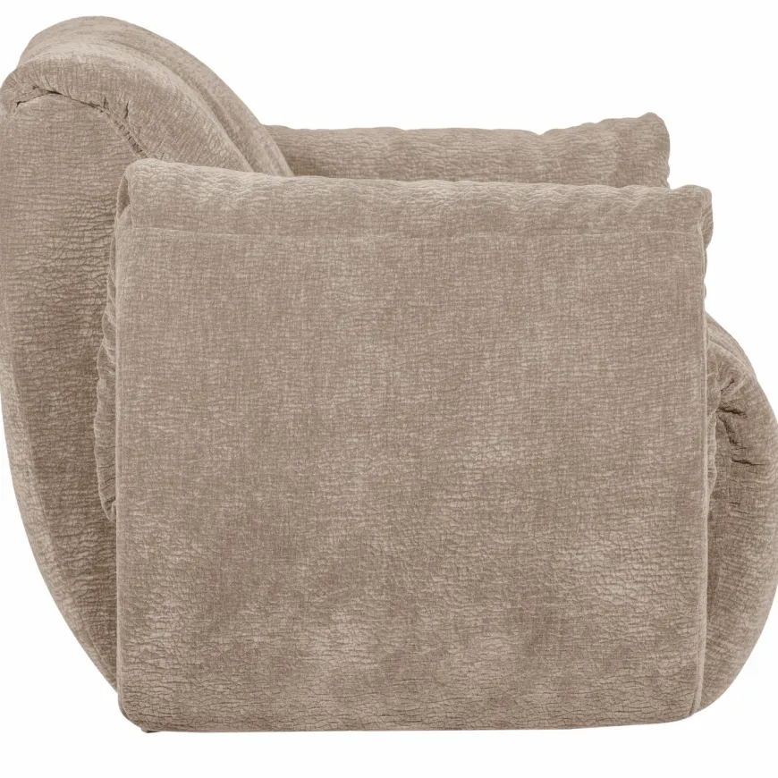 Woood Baggy draaifauteuil 3d chenille zand
