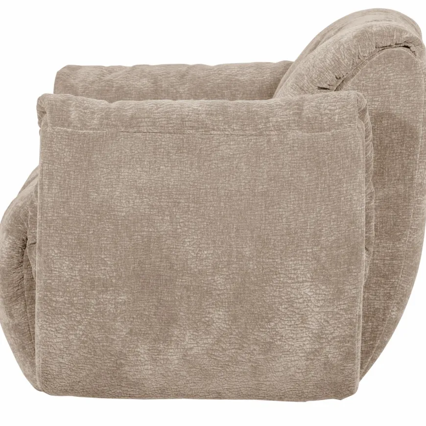 Woood Baggy draaifauteuil 3d chenille zand