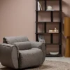 Woood Baggy draaifauteuil geweven stof warmgrijs melange