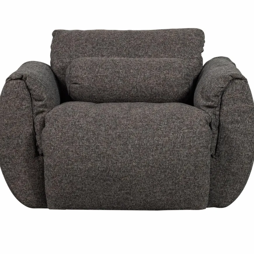 Woood Baggy draaifauteuil geweven stof warmgrijs melange
