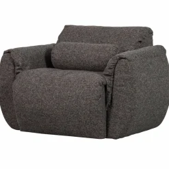 Woood Baggy draaifauteuil geweven stof warmgrijs melange